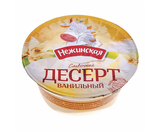 Десерт нежинская сливочный ванильный жир. 12 % пл/ст гусевмолоко