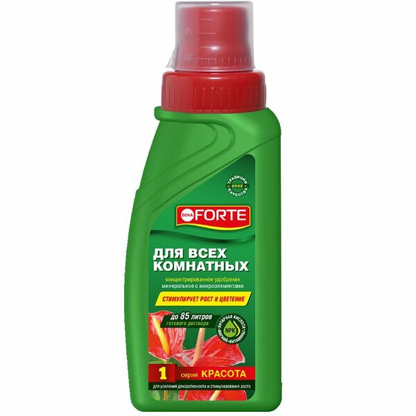 Удобрение для всех комнатных растений концентрированное жидкое Bona Forte серия Красота