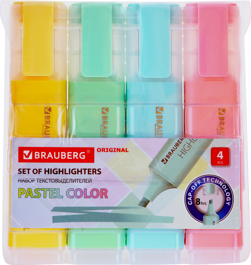 

Набор текстовыделителей Brauberg original pastel, 4 шт.