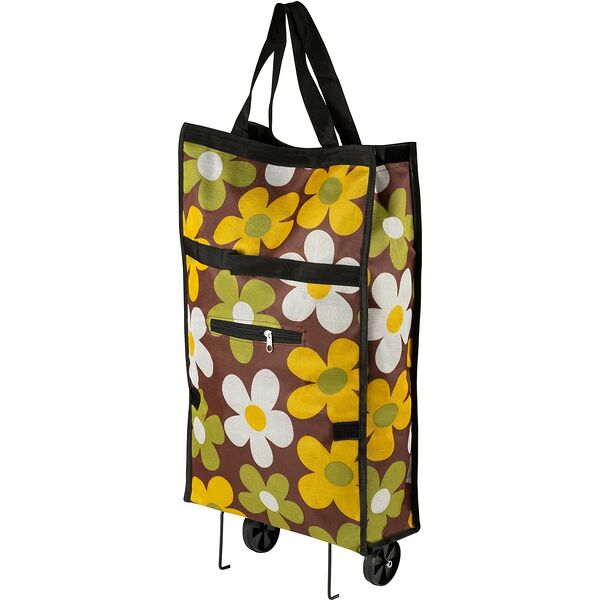 Сумка-тележка складная Ромашки, 61х32х13 см