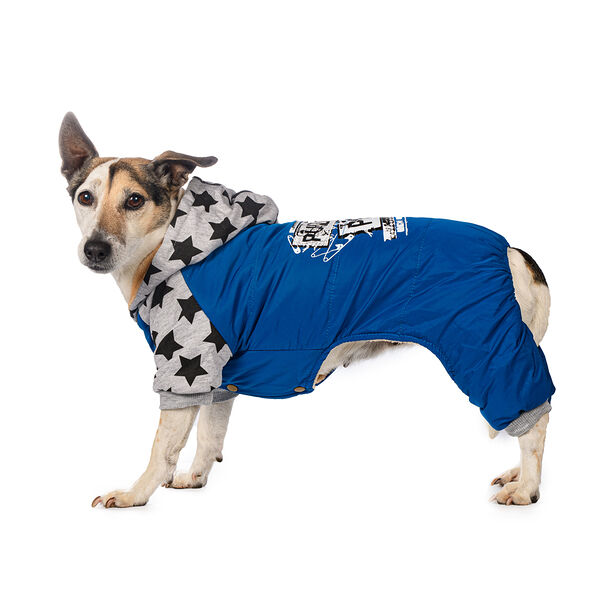 Комбинезон с капюшоном для собак 3XL голубой (унисекс)