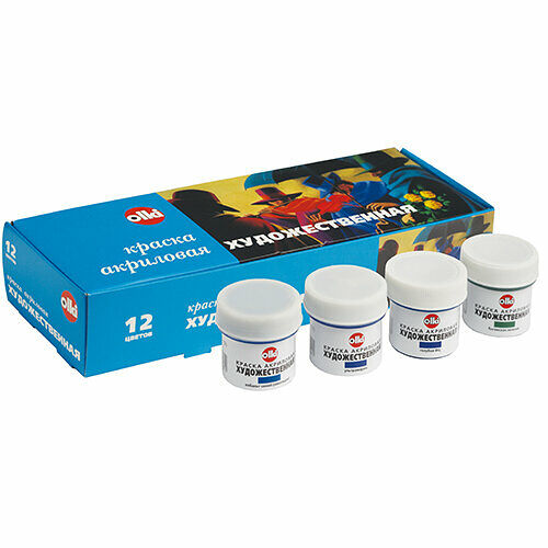 3497 Набор акриловых красок, художественные №2, 12цветов, Olki