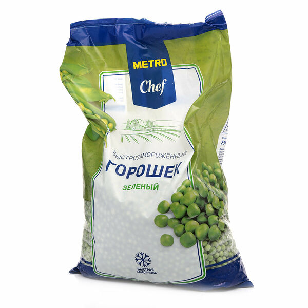 Горошек зеленый быстрозамороженный ТМ METRO Chef (МЕТРО Шеф)
