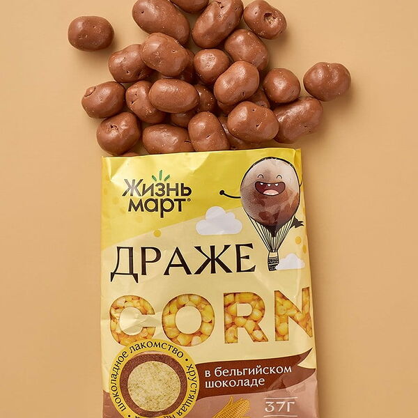 Хрустящее кукурузное драже в молочной шоколадной глазури