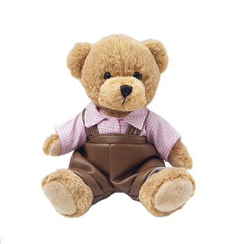 Игрушка мягкая Плюш Ленд Мишка в кожаных штанах 20 см, Китай