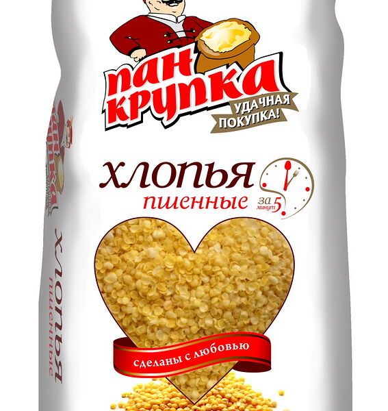 Хлопья Пшенные 400г Пан Крупка