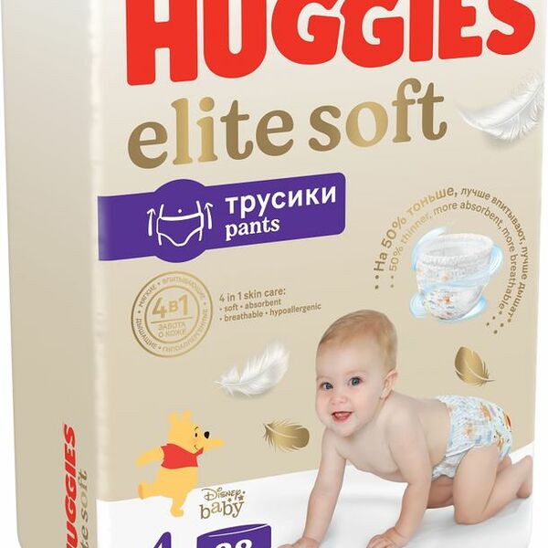 Подгузники-трусики Huggies Elite Soft размер 4 9-14 кг 38 шт.