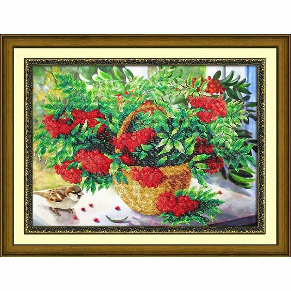 Б1290 Набор для вышивания бисером 'Душистая рябина' 38х28 см