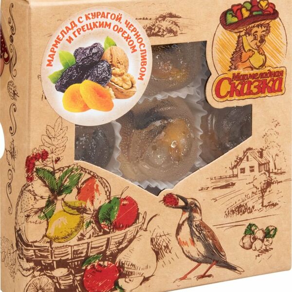 Мармелад желейный формовой Мармеладная сказка с курагой, черносливом и грецким орехом 300 г