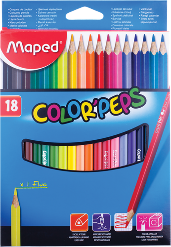 

Карандаши Maped Color Peps 18 цветов трехгранный