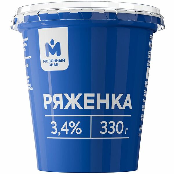 Ряженка 3.4% Молочный Знак, 330 мл