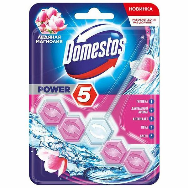 Блок для унитаза Domestos Power 5 Ледяная магнолия