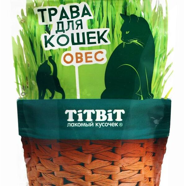 Лакомство для кошек TiTBiT 60 г трава овес