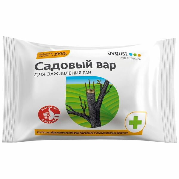 Средство для дезинфекции и заживления ран деревьев Август Садовый вар