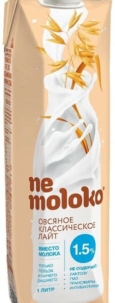 Напиток овсяный Nemoloko Классический лайт 1.5% 1л
