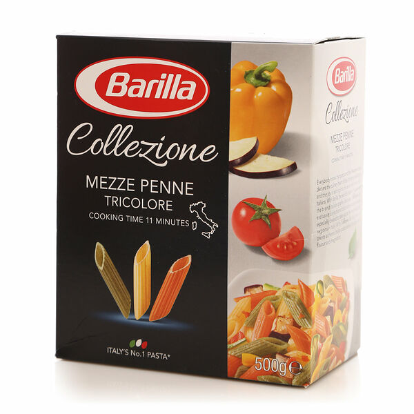 Макаронные изделия Перья Barilla Мецце Penne Tricolore из твёрдых сортов пшеницы