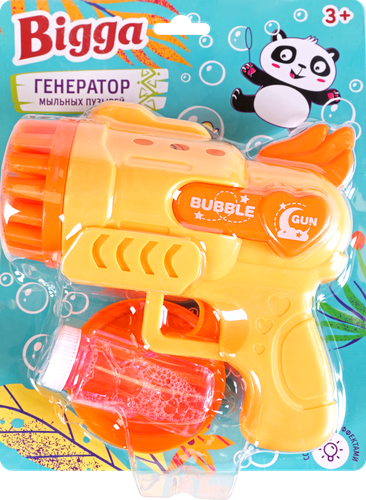 

Генератор мыльных пузырей Bigga со световыми эффектами 16.5 см цвет в ассортименте