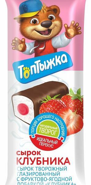 Сырок глазированный Топтыжка с клубникой 12% 45 г