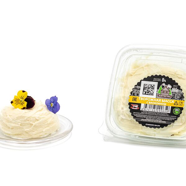 Творожная масса м. д. ж. 8% с ванилином фас. 180 г