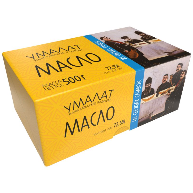 

Масло сладко-сливочное Umalatte Крестьянское 72.5% 500 г