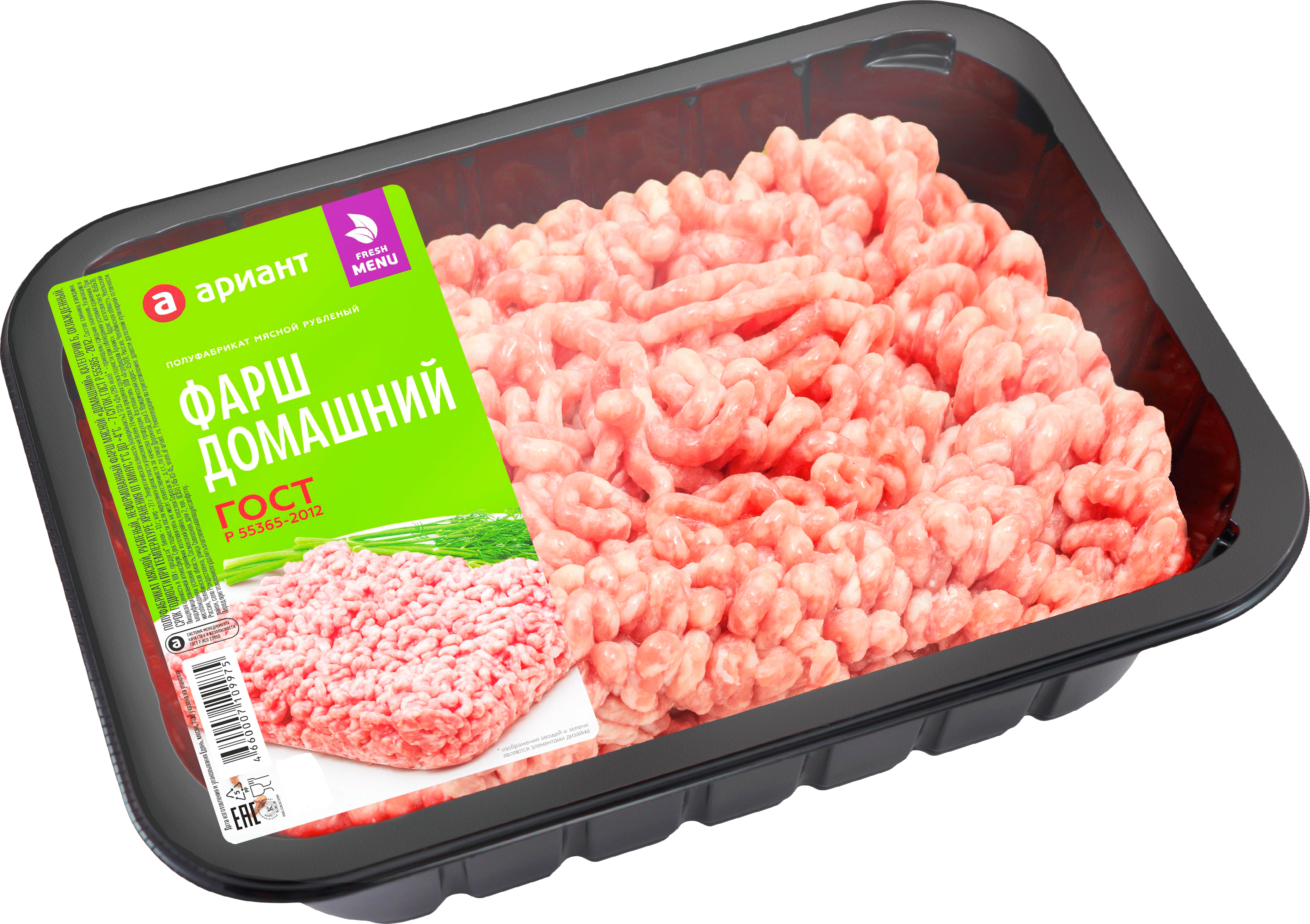 

Фарш Ариант Домашний свинина-говядина 400 г