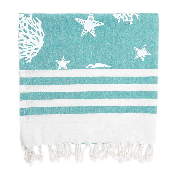 Provance покрывало для отдыха 90х170см, 75% хлопок 25% полиэстер, морской принт