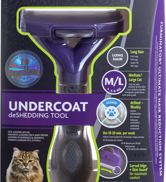 Инструмент по уходу для больших кошек FURMINATOR c длинной шерстью M/L