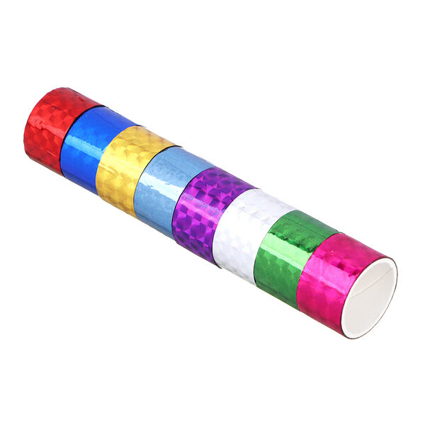 Набор клейкой ленты, голография, пвх, 1,8х150 см, 8 цветов, 8 шт