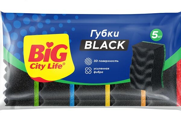 Губки кухонные Big City Life Максима Black 5шт