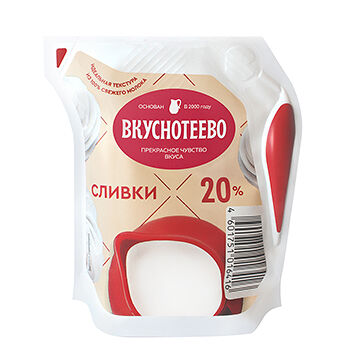 Сливки ультрапастеризованные Вкуснотеево 20%