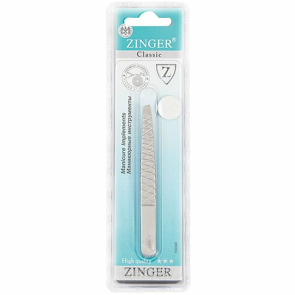 Пинцет скошенный ручная заточка-salon Zinger