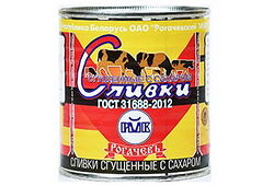 Сливки сгущенные с/с жир. 19% ж/б 360г/180г Рогачёвъ