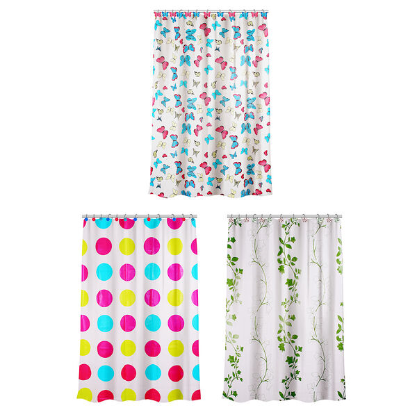 Vetta шторка для ванной с декоративными кольцами, пева, 180x180см, 3 дизайна