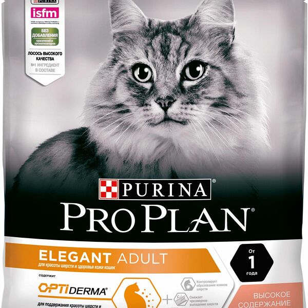 Сухой корм для кошек Pro Plan Elegant с лососем