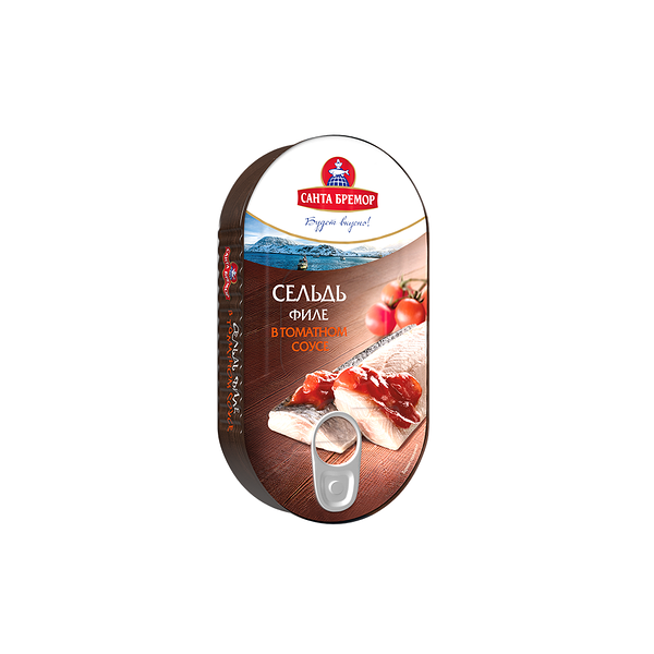 Консерва рыбная сельдь атлантическая филе в томатном соусе стер 175г ал/бан Санта бремор