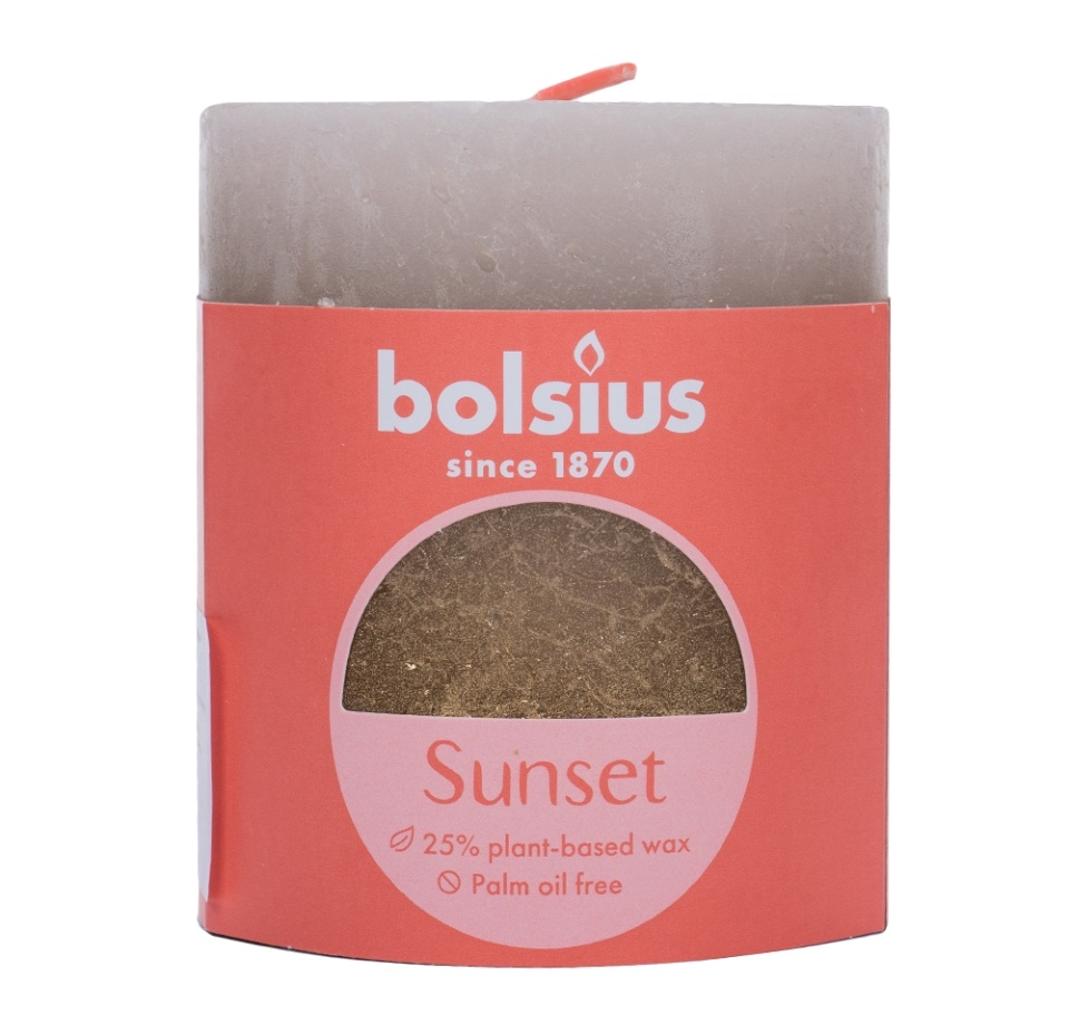 

Свеча Bolsius Рустик Sunset песочно-розовый + золотой, Польша