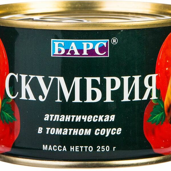 Скумбрия атлантическая Барс в томатном соусе