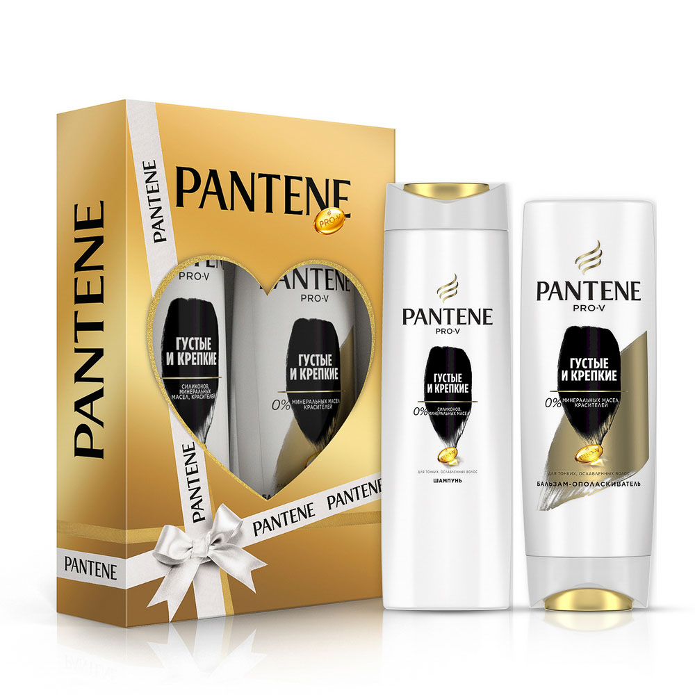 

Подарочный набор для волос Pantene Pro-V Густые и Крепкие шампунь 250 мл + бальзам-ополаскиватель 200 мл