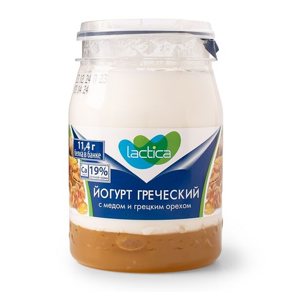 Йогурт греческий Lactica с мёдом и грецким орехом 3%