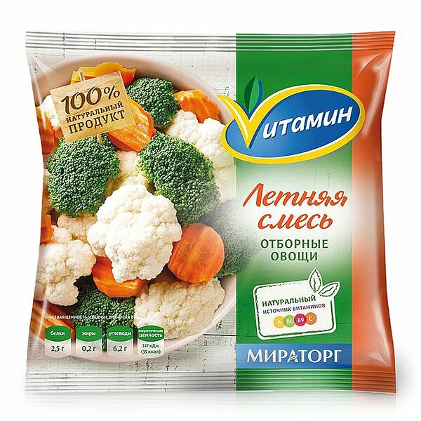 Летняя смесь Vитамин Мираторг овощная замороженная