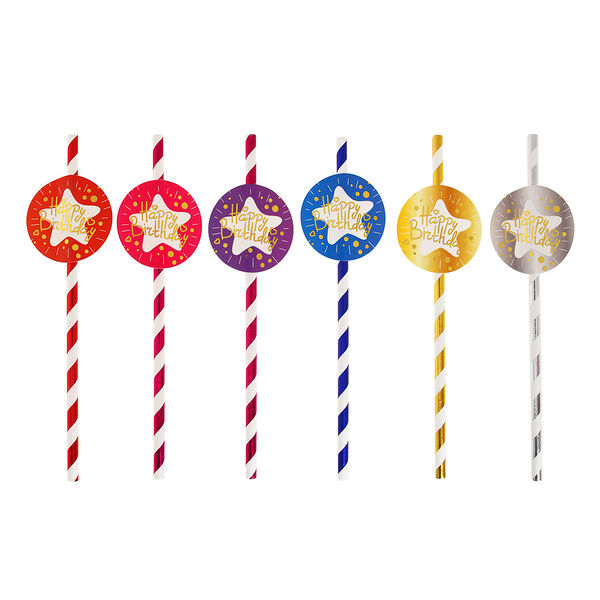 Fntastic трубочки для напитков с фольгированным декором, бумага, 20 см, в ассортименте