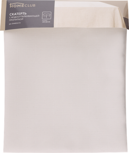 

Скатерть Homeclub Flax 140x180см, с пропиткой, бежевая