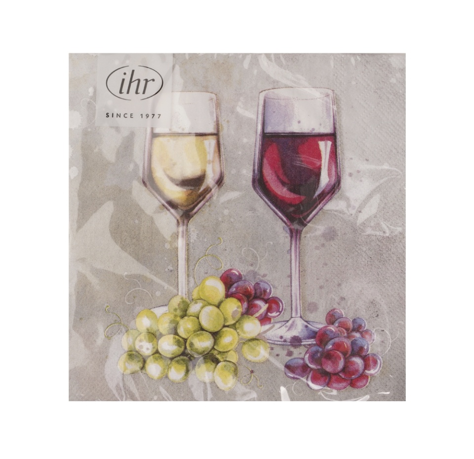 

Салфетки бумажные IHR Red and White Wine 33х33 см 3 слоя 20 шт