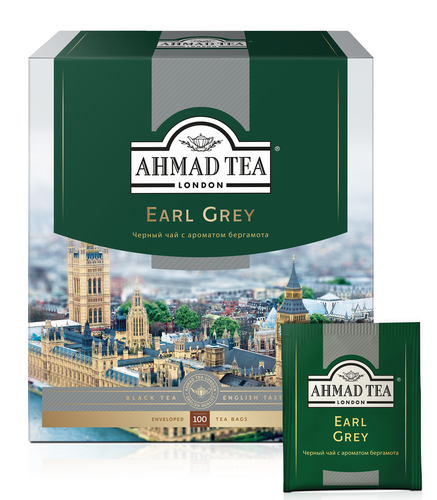 

Чай черный Ahmad Tea Earl Grey с бергамотом 100 пакетиков 200 г