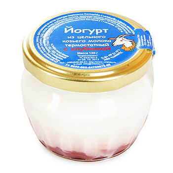 Йогурт из цельного козьего молока 2,8–5,5% с клубникой