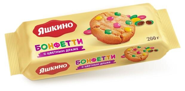 

Печенье сдобное Яшкино Бонфетти с цветным драже 200 г