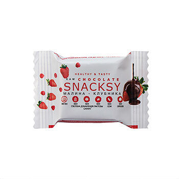 Батончик SNACKSY Raw Chocolate с ягодами 20г, Россия