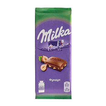Шоколад молочный Milka с дробленым орехом 85г