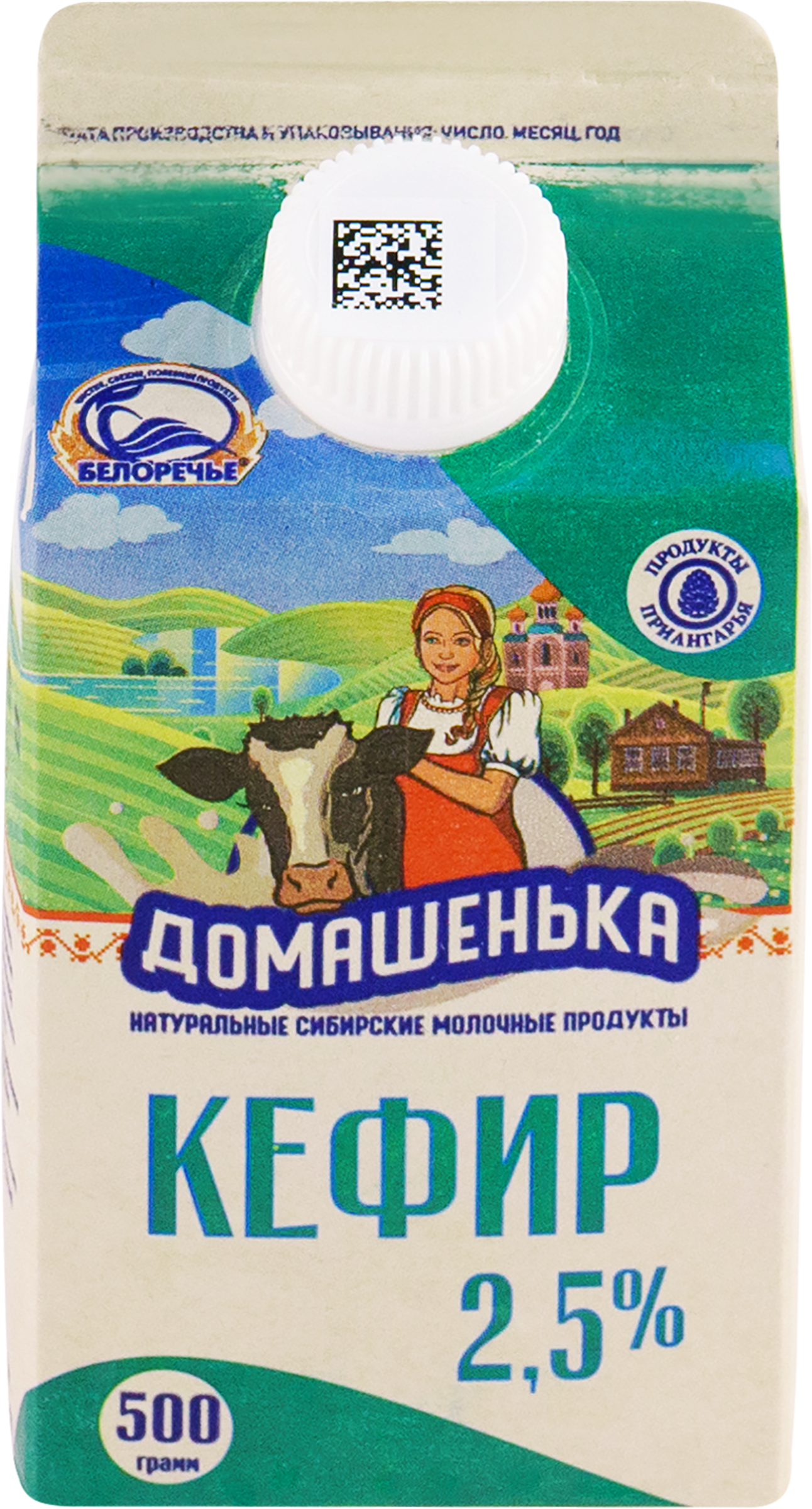 

Кефир Домашенька 2,5%, без змж 500г