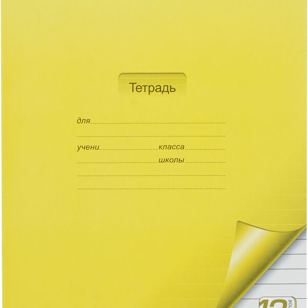 Тетрадь 12 листов Цветная с уголком в линейку